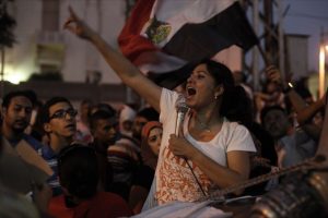 An Egyptian opposition protester chants during a demonstration at the Egyptian Presidential Palace on June 30, 2013 in Cairo, Egypt. (Photo Credit: Ed Giles - AFP/Getty Images)