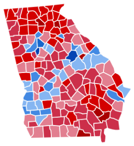 2008 Georgia presidential election results shaded by county. Photo Credit: Wikipedia