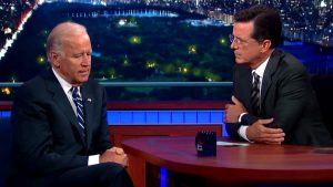 Source: Today Biden was recently a guest on the Late Show with Stephen Colbert, where he spoke frankly about the loss of his son and the possibility of a campaign.
