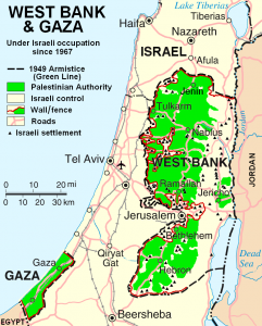 Map of the West Bank and Gaza Strip (Wikipedia)