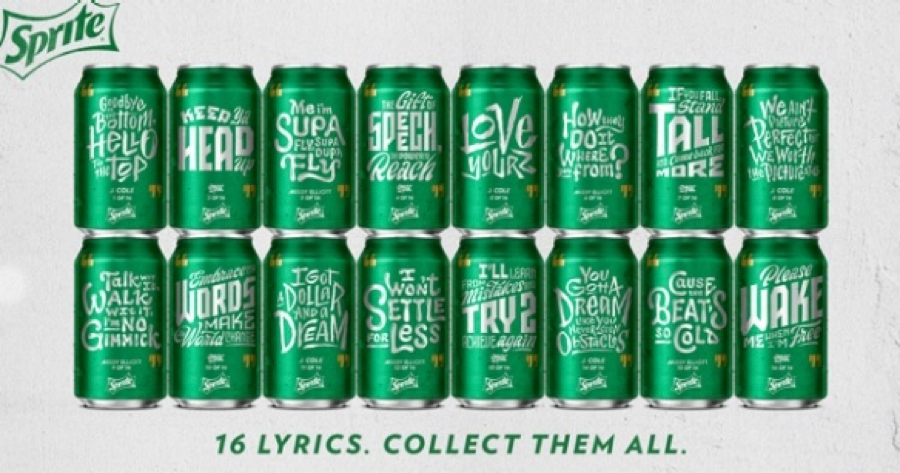 In 2016, Atlanta-based company Coca Cola launched an advertising campaign that celebrates hip-hop culture. The soda cans feature excerpts from hip-hop artists from Missy Elliot to Drake.